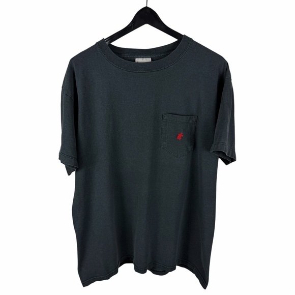 Disney Other - Vintage 90s Walt Disney Front Pocket Small Logo Faded Black Shirt Size XL